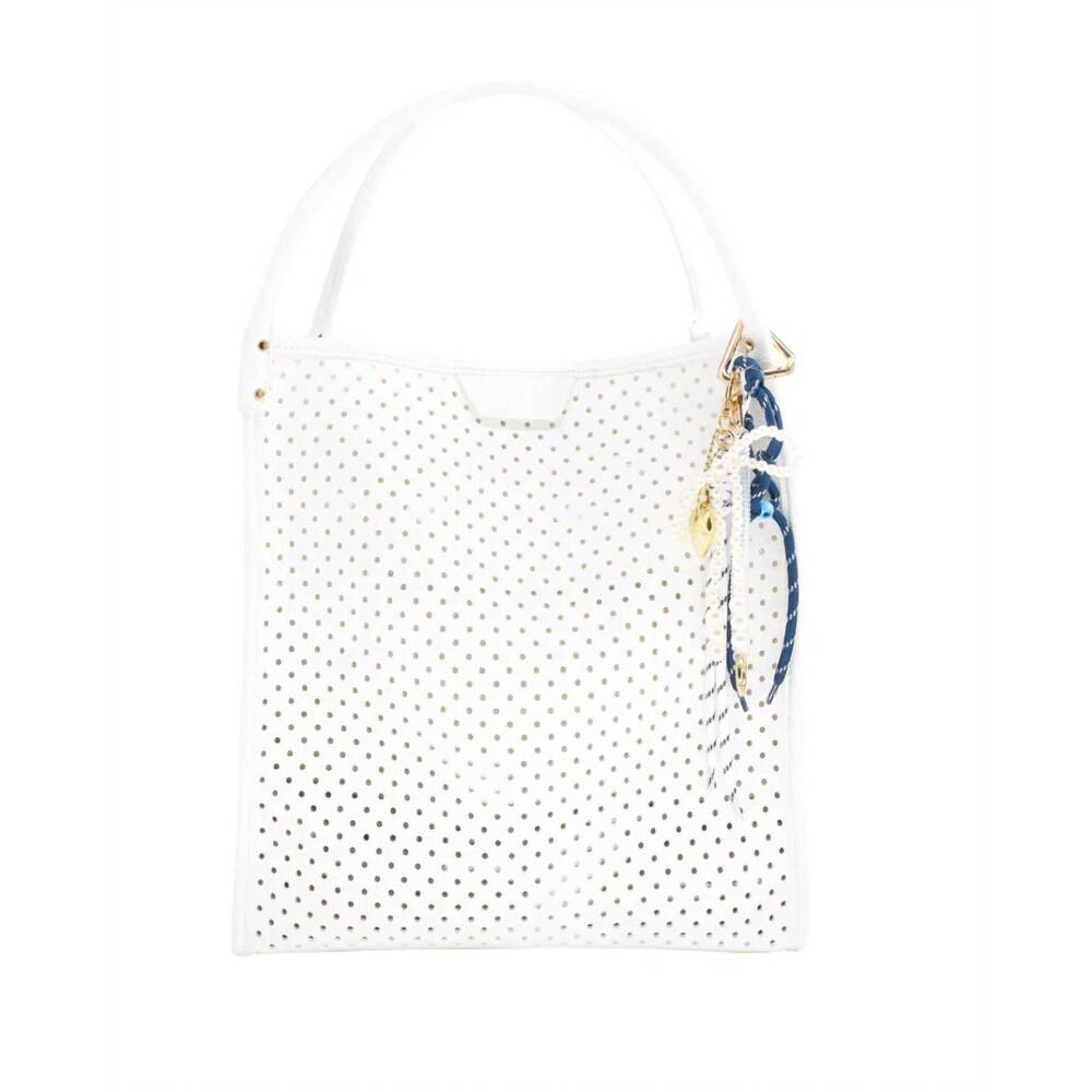 NEW BC HANDBAGS women's large handbag with bag charms in white